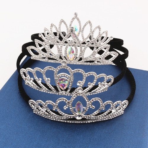 New Korean style children's rhinestone crown hair comb crystal crown performance hair hoop head jewelry wholesale