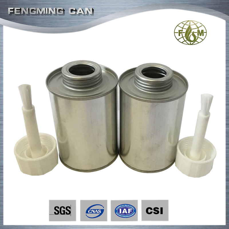 厂家直销250ml 塑料毛刷盖子铁罐 涂料圆罐 马口铁罐子工业用