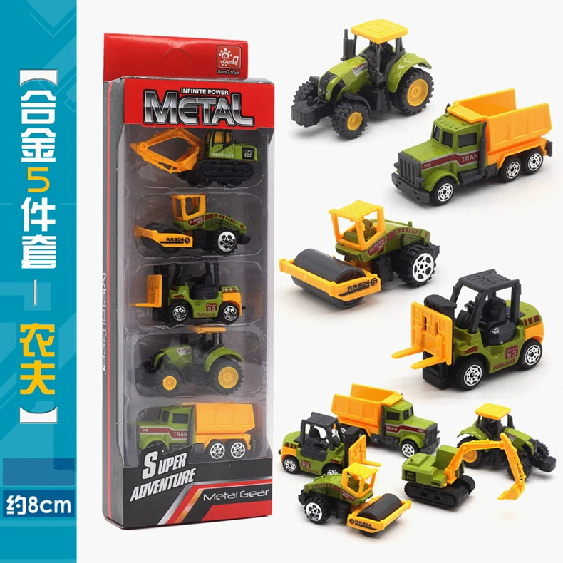 Металлический набор, моделирование инженерной техники, экскаватор, танк, toy car, 5 штук