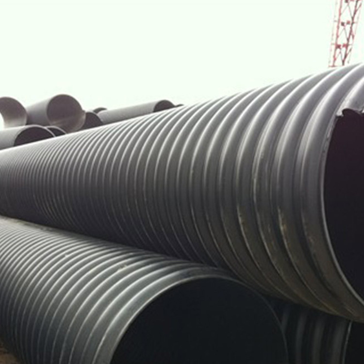 厂家供应HDPE黑色聚乙烯排污管大口径波纹排水管 钢带波纹管