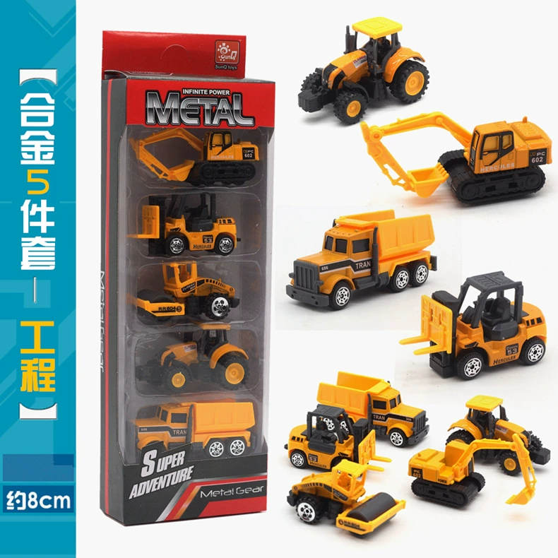 Металлический набор, моделирование инженерной техники, экскаватор, танк, toy car, 5 штук