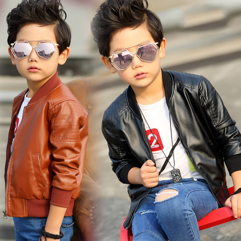 Boys' Leather Jackets, Spring & Fall 2018 New Kidsren's Clothing, Medium and Large Kidsren's Korean Style Thin Tops, Kidsren's Clothing Leather Jackets Boys' Leather Jackets, Spring & Fall 2018 New Kidsren's Clothing, Medium and Large Kidsren's Korean Style Thin Tops, Kidsren's Clothing Leather Jackets