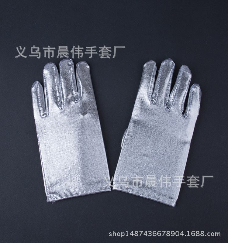 Guantes de cuero brillantes para niños transfronterizos guantes de rendimiento de etapa guantes para niños