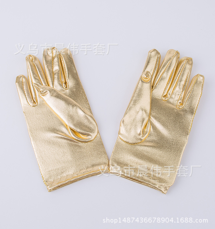 Guantes de cuero brillantes para niños transfronterizos guantes de rendimiento de etapa guantes para niños