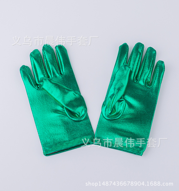 Guantes de cuero brillantes para niños transfronterizos guantes de rendimiento de etapa guantes para niños