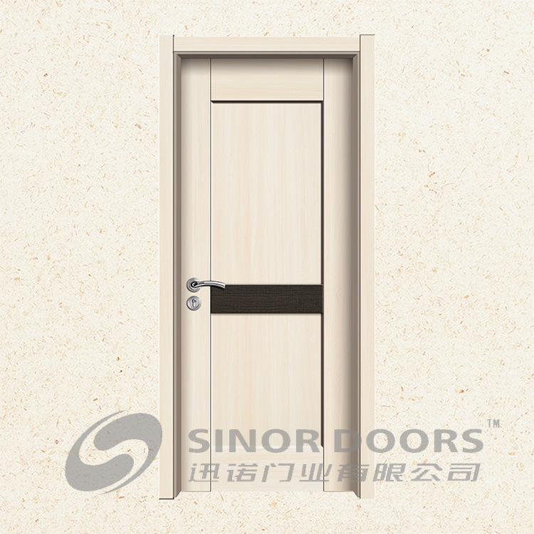 Foshan puerta fábrica personalizada artesanía alemana costura puerta compuesta de madera maciza puerta moderna estilo chino puerta interior Puerta de ingeniería