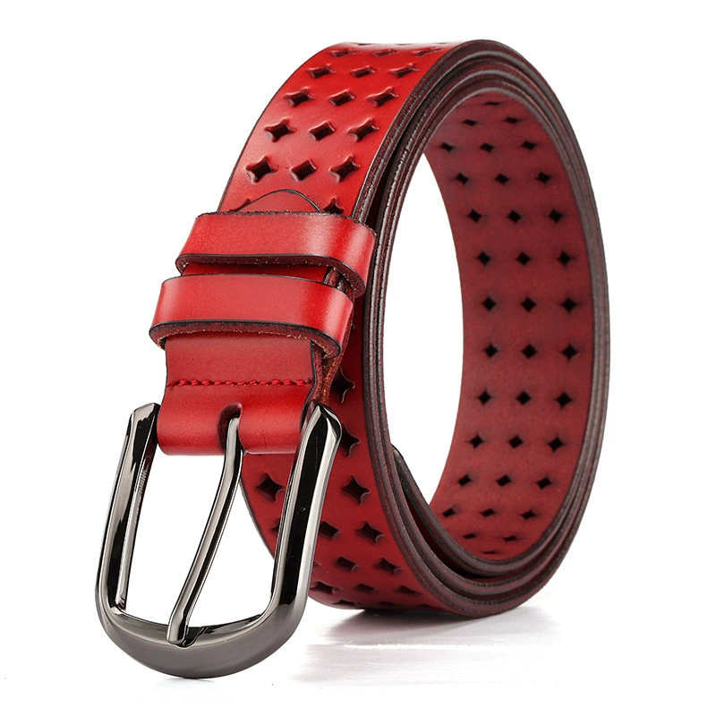 Fashionable leather belt for leisure, universal trousers, city style, genuine leather, wholesale