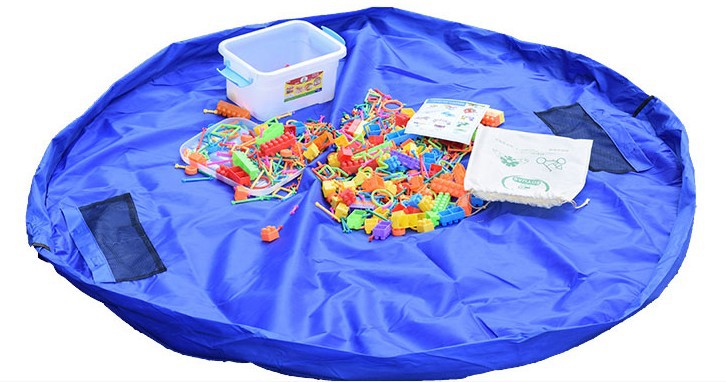 En stock de gran tamaño bebé bolsa de almacenamiento de juguetes cordón Toystoragbag bloques de construcción de los niños de acabado rápido estera de juguete