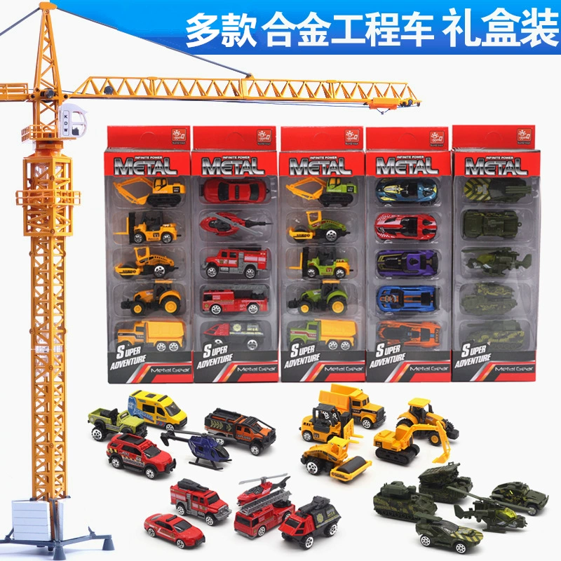 Металлический набор, моделирование инженерной техники, экскаватор, танк, toy car, 5 штук