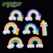 软陶彩虹 云朵星星彩虹 糖果色软陶饰品 微景观生态瓶摆件配件