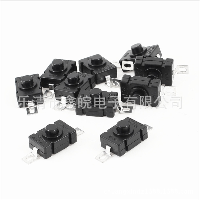 KAN-28强光手电筒开关1.250V自锁贴片式18*12mm按钮开关两脚贴片