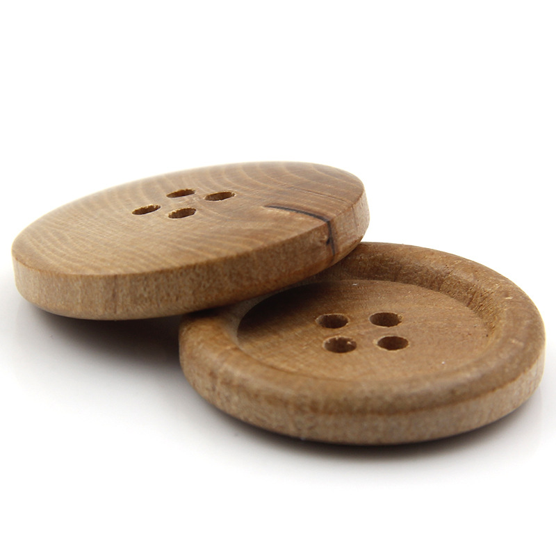 Factory spot Four -eye round side wood buckle natural button shirt…