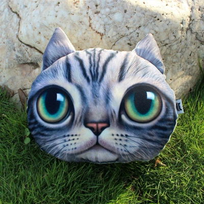 【】3D Cute Cartoon Personality Creative — Headrest - small-gray-3025