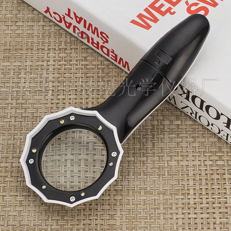 新款六个LED伞形手持式50mm阅读放大镜义乌小商品百货批发554H