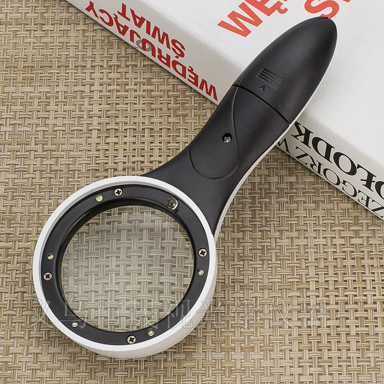 Ручная черно-белая модель с 6-светодиодным детектором денег, идентификация пожилых людей, чтение, высокое качество, увеличительное стекло 559H