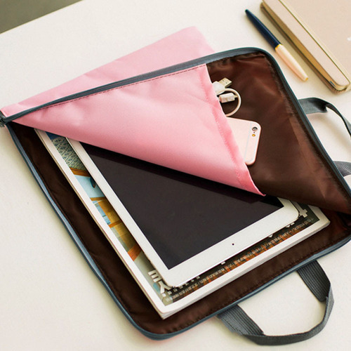 ins style multi-layer portable A4 document bag student storage bag iPad mobile phone Oxford canvas briefcase