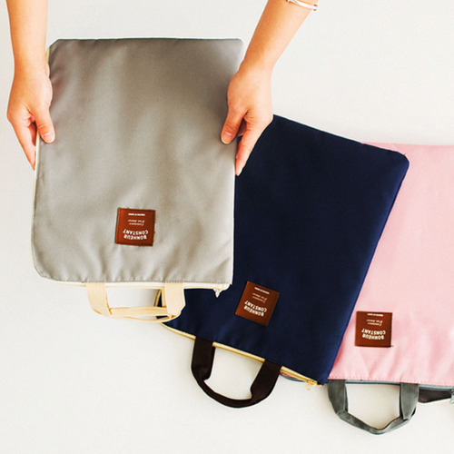 ins style multi-layer portable A4 document bag student storage bag iPad mobile phone Oxford canvas briefcase