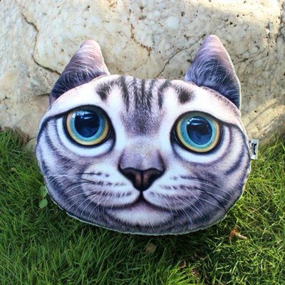 Headrest Pillow - gray-short-hair-3025
