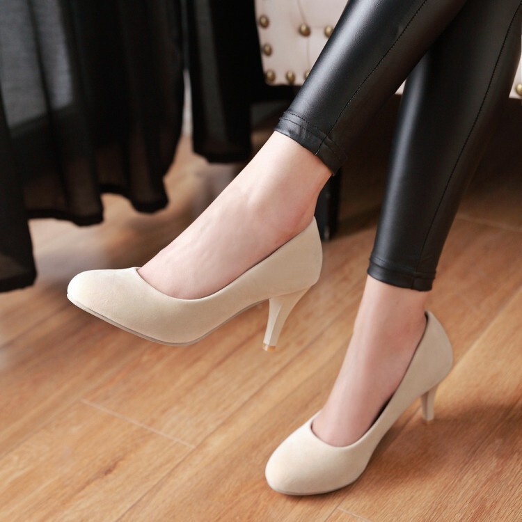 A generation of simple shallow mouth spring and autumn shoes foreign trade shoes large size shoes high heels professional women's shoes F288