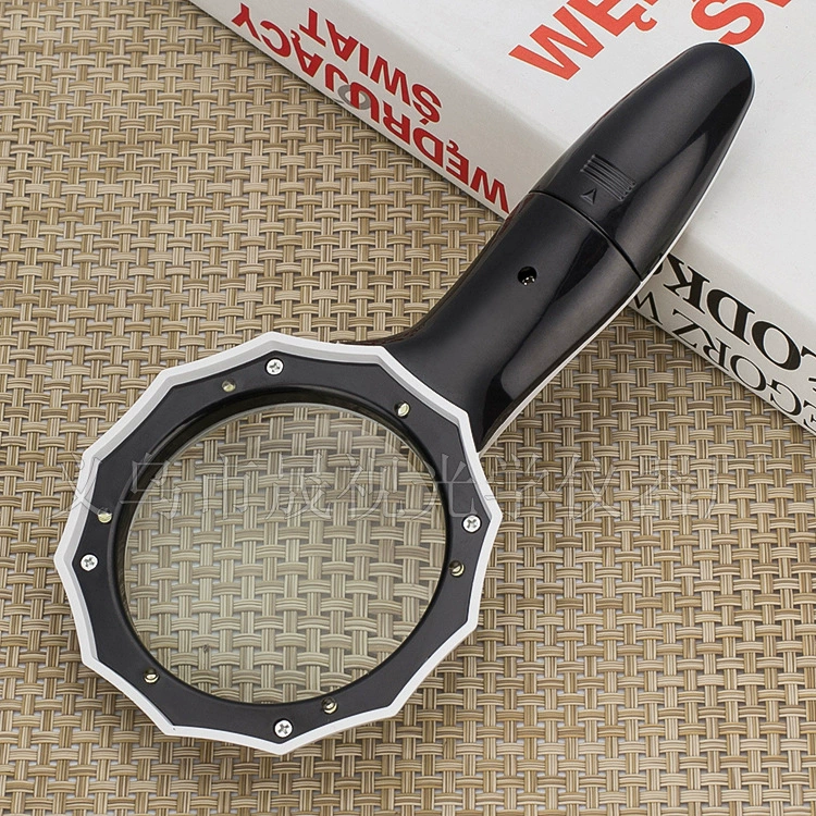 Taobao WeChat Внешняя торговля электронная коммерция горячие продажи Новые шесть светодиодных ручных в форме зонта черно-белая ручка увеличительное стекло 556H