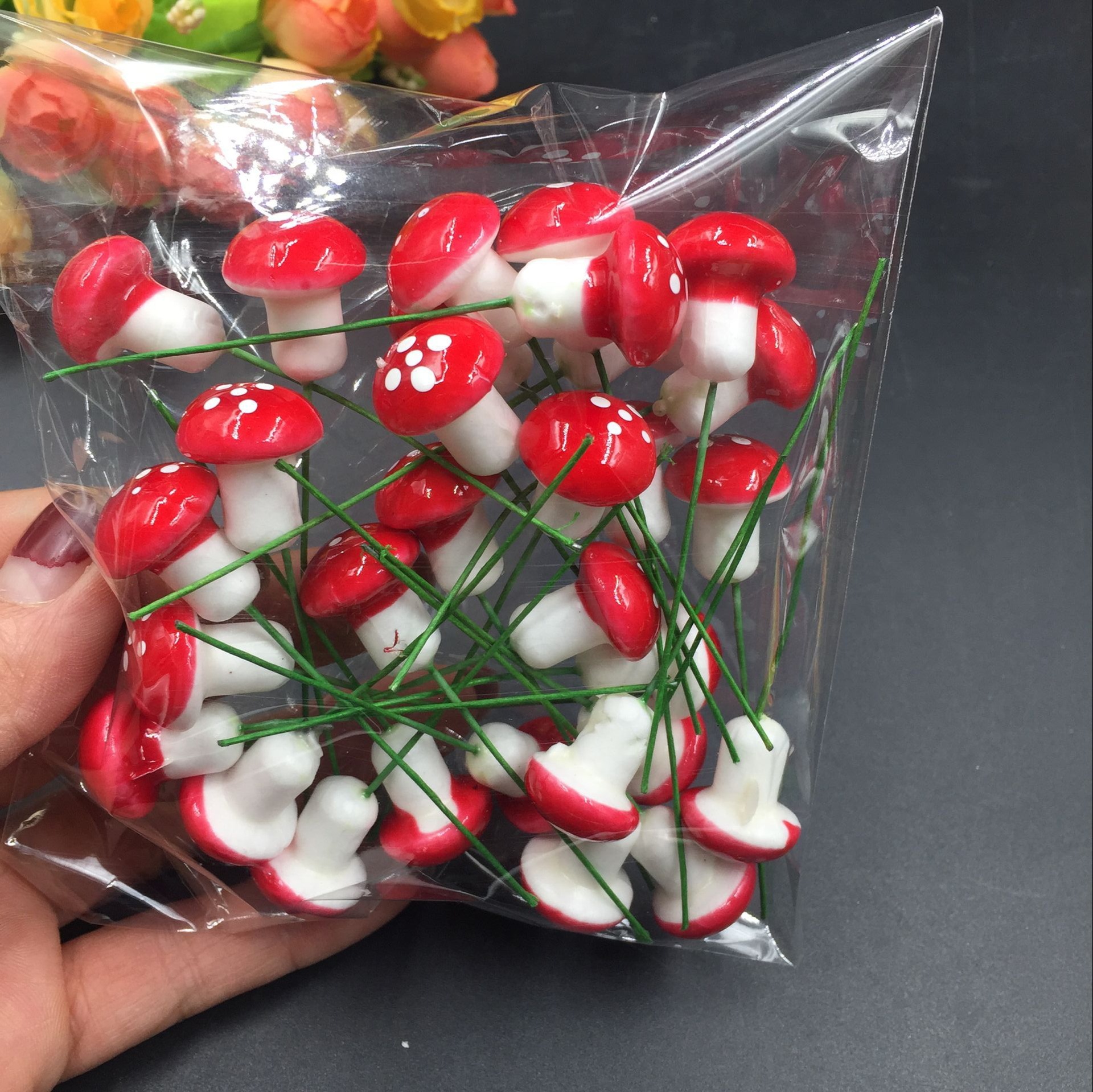 Simulación de hongos espuma hongo pequeño diy micro paisaje bonsai plantas en macetas carnosas año nuevo bonsai decoración de plantas transfronterizo