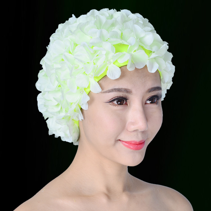 2019 nueva gorro de natación de flores hechas a mano para adultos gorro de natación de moda europea y americana pétalo protección del cabello gorro de natación