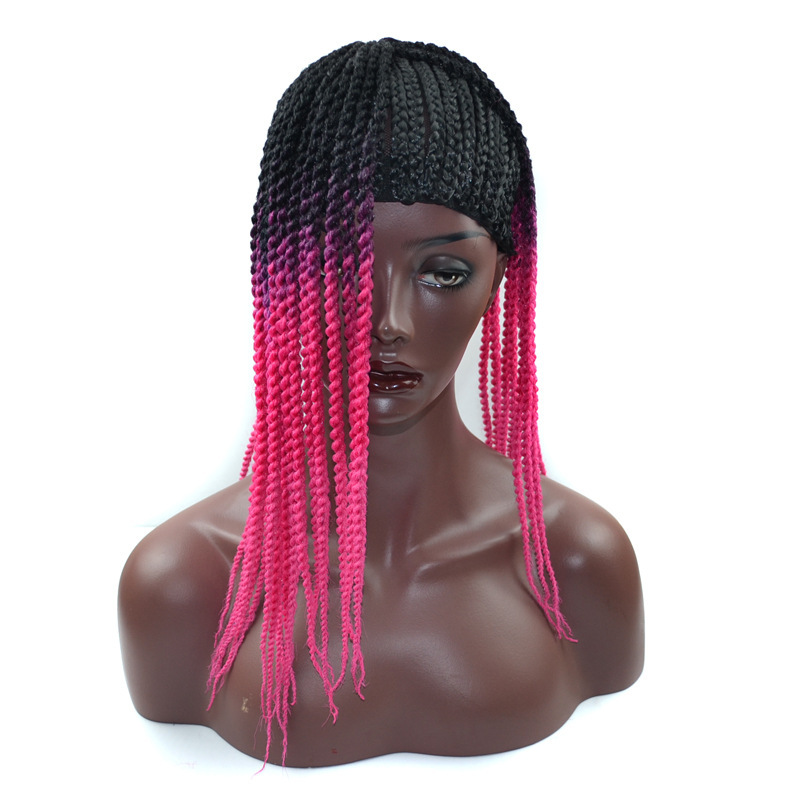 Comercio exterior pequeña trenza extensión del pelo neto peluca tapa de malla cubierta de la cabeza de la trenza cubierta de la cabeza trenza sucia pequeña trenza peluca pelo neto al por mayor