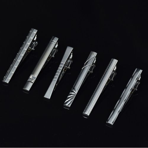 Men's high quality light plated business formal attire professional silver simple manufacturer wholesale copper tie clip