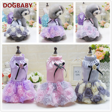 DogBaby宠物狗衣服服装衣服公主裙子现货批发厂家新款三色玫瑰裙