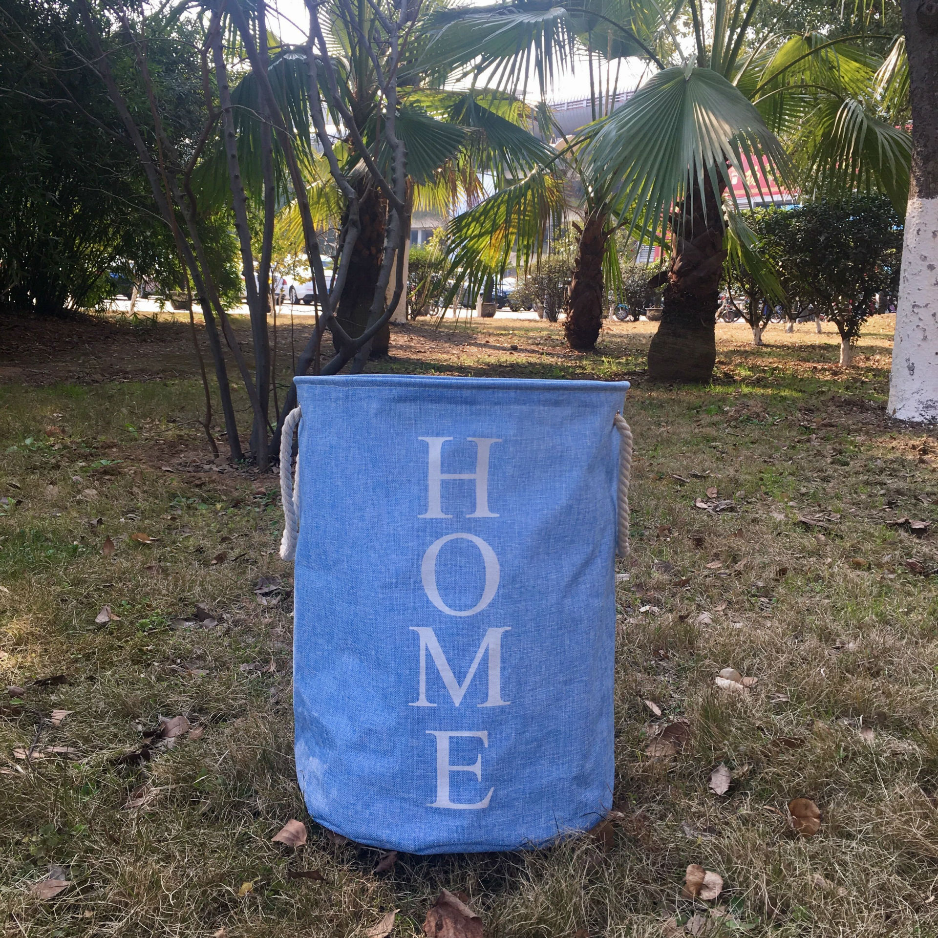 Cestas de almacenamiento de algodón y lino de estilo japonés/coreano, cestas de lavandería impermeables, cubos de almacenamiento plegables.