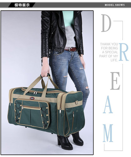 Large-capacity short-distance travel bag, women's handbag, long-distance folding travel bag, duffel bag, men's waterproof duffel bag