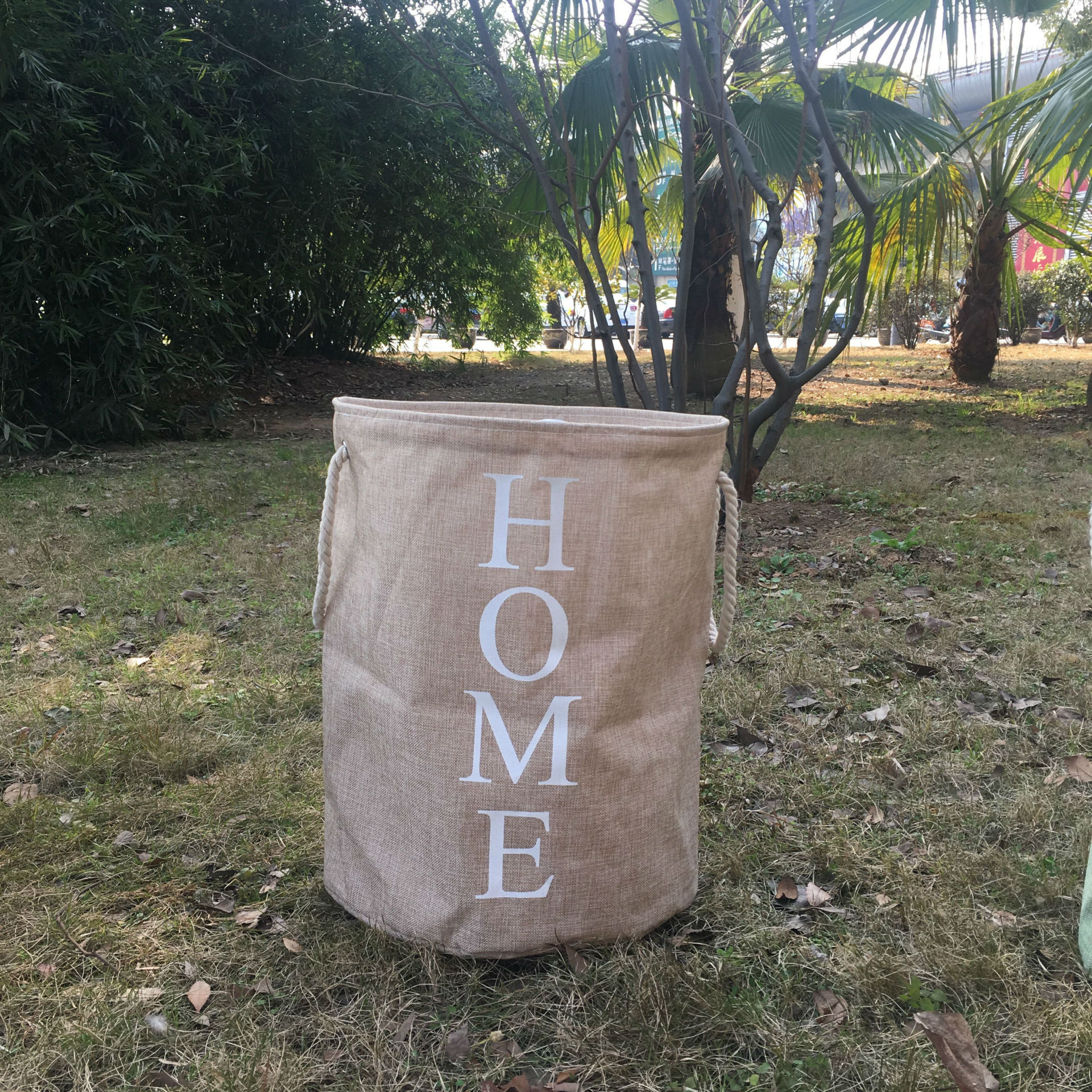 Cestas de almacenamiento de algodón y lino de estilo japonés/coreano, cestas de lavandería impermeables, cubos de almacenamiento plegables.