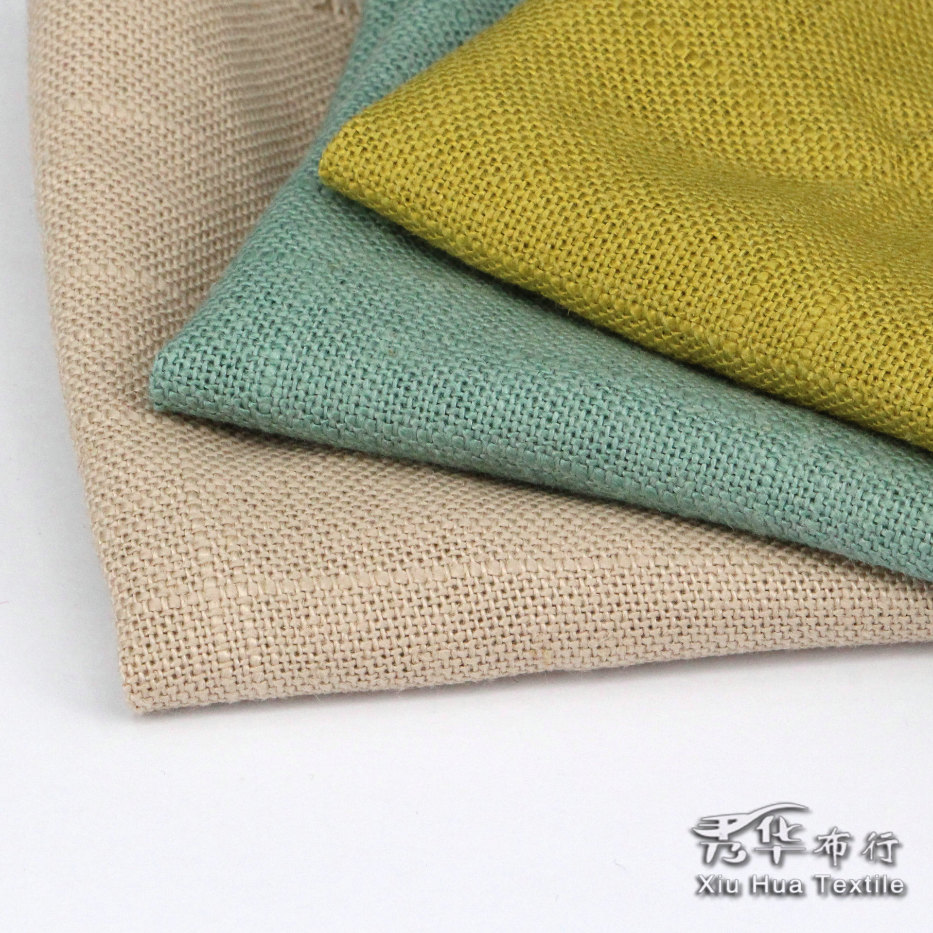 平纹染色棉麻文艺布 棉麻混纺面料 竹节亚麻棉面料  现货