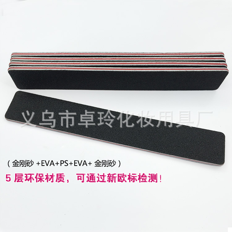 Archivo de uñas rectangular en stock perenne, tira de pulido de placa de goma de corazón rojo, polidor de uñas de doble cara, papel de lija resistente al desgaste