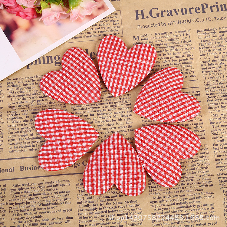 爱心布贴超声波压花 手工发饰头饰材料饰品配件 来样定 做厂家供