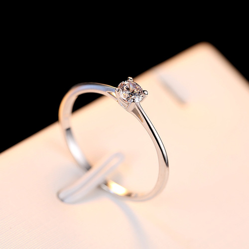PAG&MAG Korean style ring 925 silver ring 4mm transparent eight hearts and eight arrows zircon fashion engagement jewelry wholesale