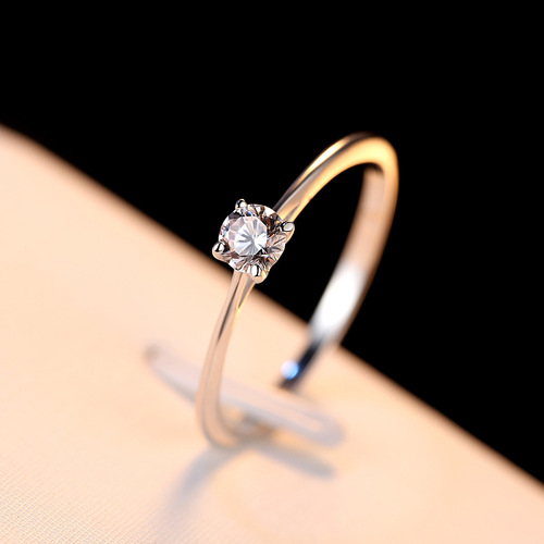PAG&MAG Korean style ring 925 silver ring 4mm transparent eight hearts and eight arrows zircon fashion engagement jewelry wholesale