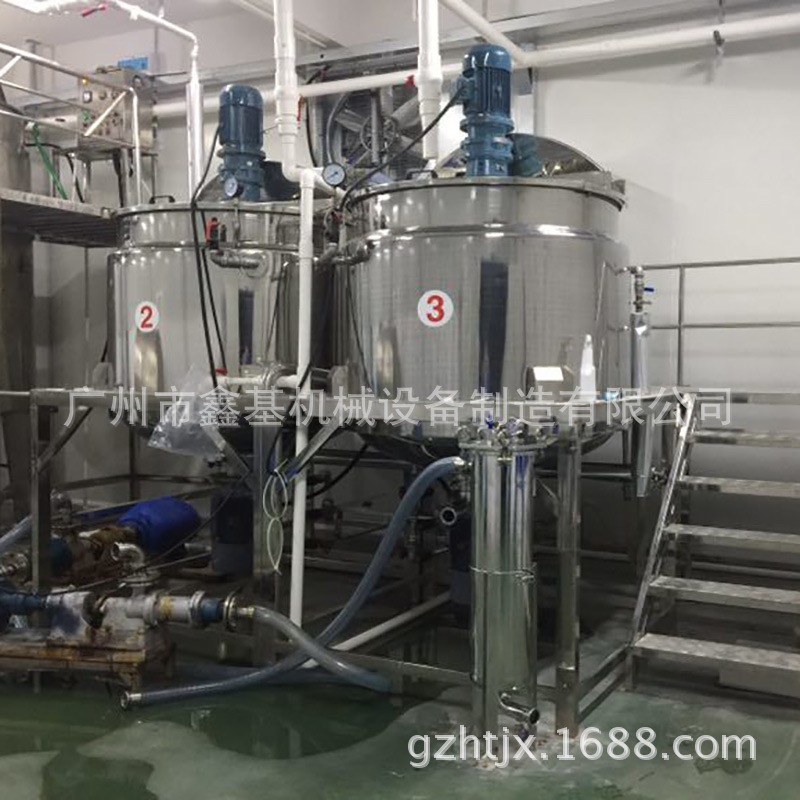沐浴露搅拌反应釜 日化产品洗液反应釜设备 夹套加热搅拌反应釜