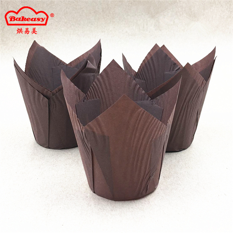 火焰杯加厚型玛芬杯 烘焙蛋糕纸杯 可烤蛋糕纸托 咖色纸杯折纸杯