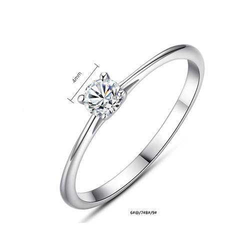 PAG&MAG Korean style ring 925 silver ring 4mm transparent eight hearts and eight arrows zircon fashion engagement jewelry wholesale