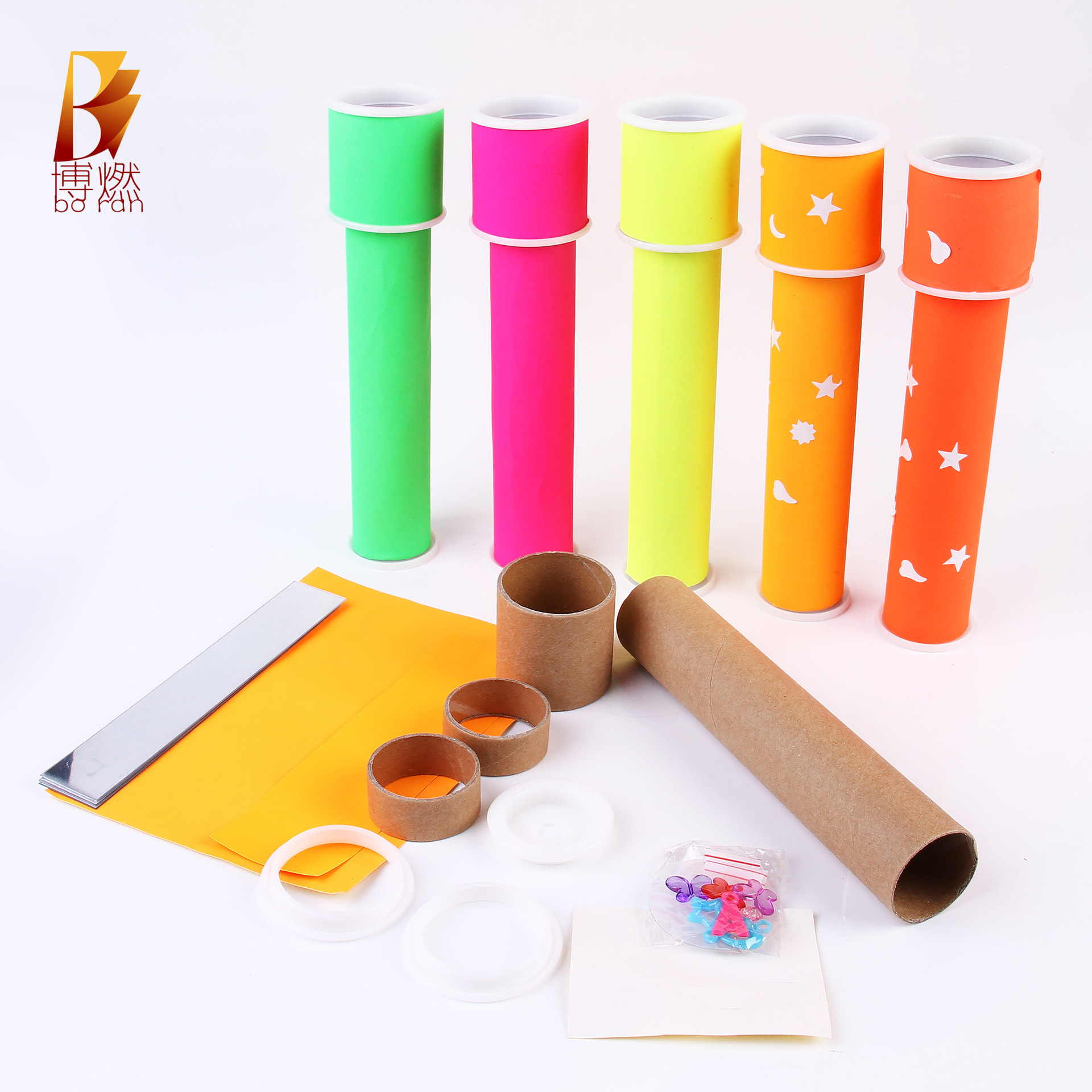 Children's Educational DIY Colored Paper Rotating Kaleidoscope Kindergarten Science and Education Experiment Toys Wholesale Assembly Crafts