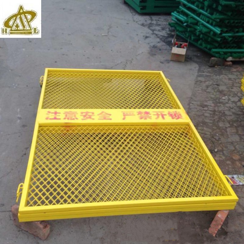 批发工地电梯防护门 井口安全通道门 基坑临边护栏