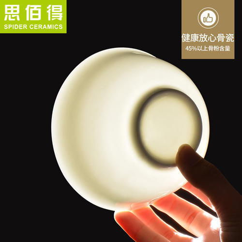 Household creative white Tangshan bone china rice bowl tableware Japanese style tall rice noodle bowl ceramic bowl factory direct sale