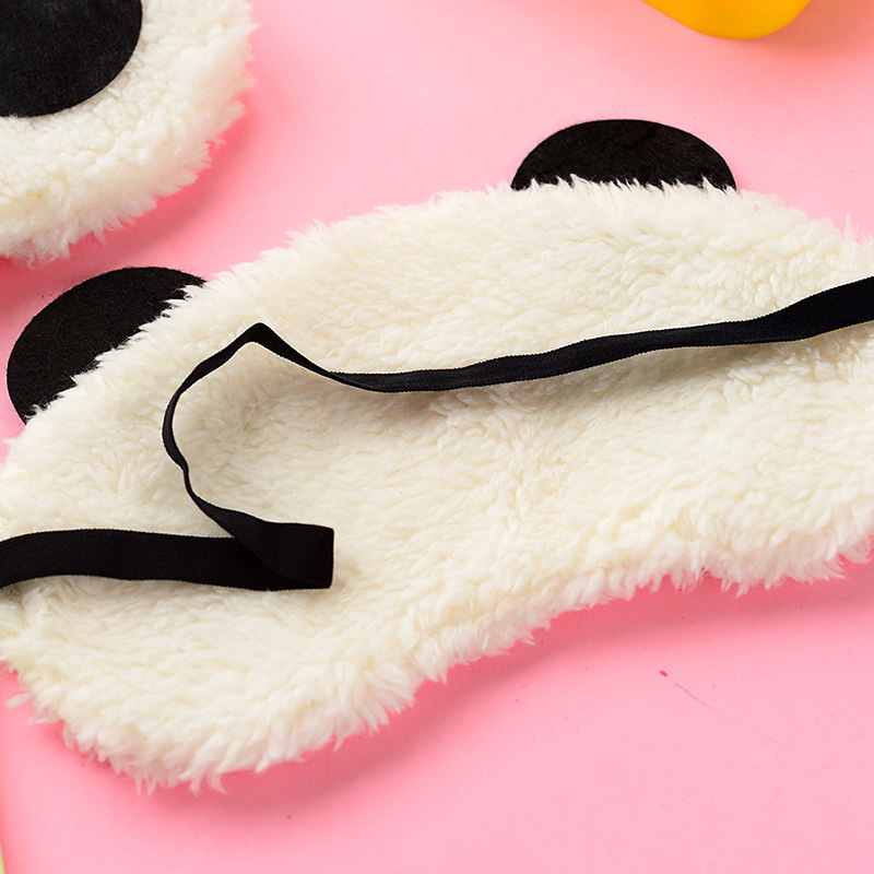 Estilo coreano lindo Panda máscara de Ojos de peluche sombreado sueño máscara de ojo de dibujos animados puesto mercado nocturno al por mayor lindo dispositivo