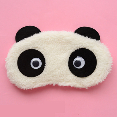 Estilo coreano lindo Panda máscara de Ojos de peluche sombreado sueño máscara de ojo de dibujos animados puesto mercado nocturno al por mayor lindo dispositivo