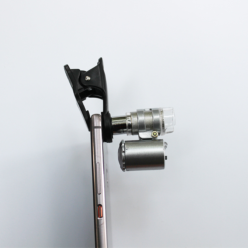 看银丝内裤通用夹式显微镜 60倍9882W1手机放大镜 珠宝古玩鉴定