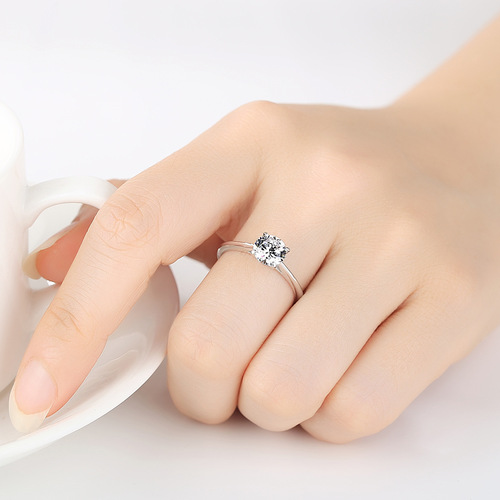 PAG&MAG simple ring S925 silver ring engagement ring for women eight hearts and eight arrows zircon exquisite high-end jewelry
