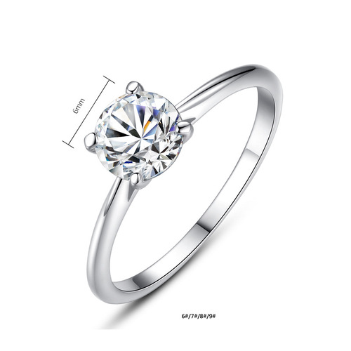 PAG&MAG simple ring S925 silver ring engagement ring for women eight hearts and eight arrows zircon exquisite high-end jewelry