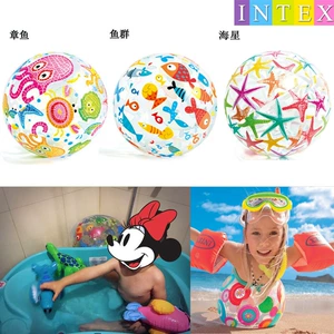 INTEX 59040 Популярный набор пляжных мячей, круглых разноцветных звездочек и рыбок.
