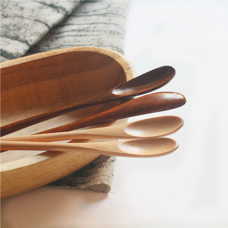 Japanischer Mini-Kaffeelöffel mit dünnem Griff, Honigrührlöffel, Holzlöffel im Großhandel_voghion.com
